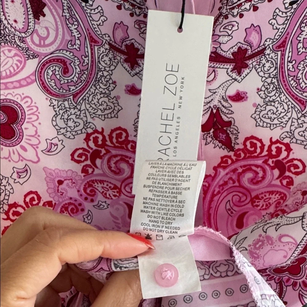 Rachel Zoe Pink and White Paisley Blouse - Picture 4 of 6